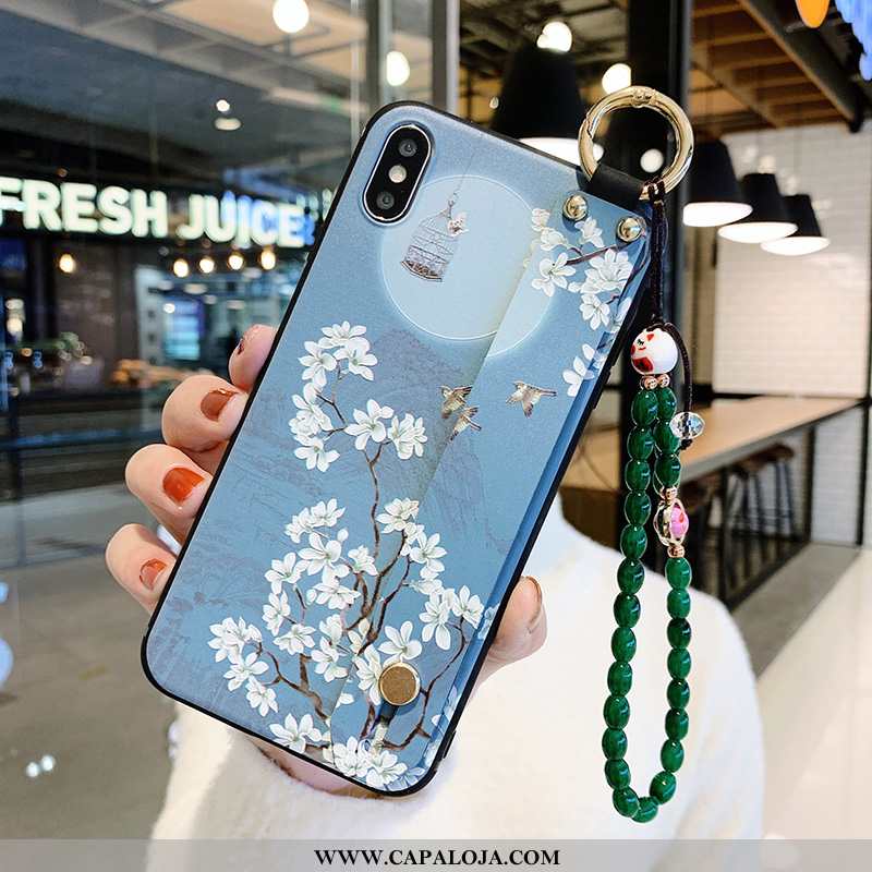 Capas iPhone X Silicone Feminino Soft Azul, Capa iPhone X Cordao Promoção