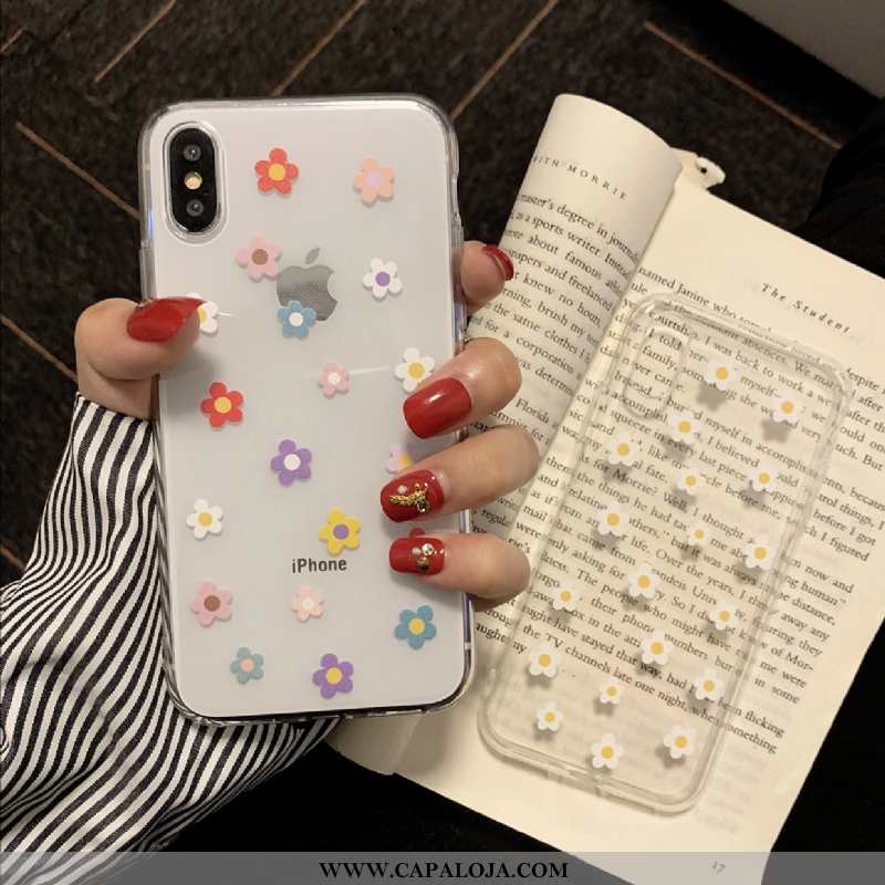 Capas iPhone X Silicone Florido Completa Crisântemo Branco, Capa iPhone X Transparente Online