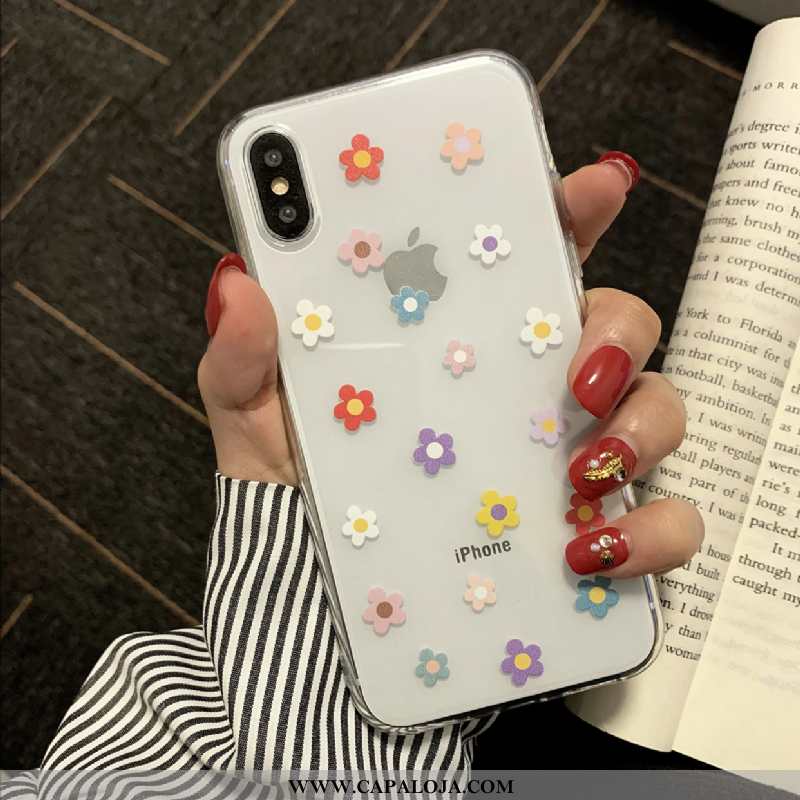 Capas iPhone X Silicone Florido Completa Crisântemo Branco, Capa iPhone X Transparente Online