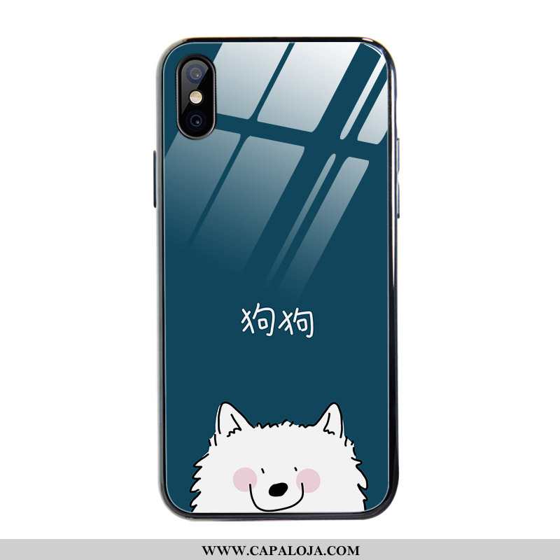 Capas iPhone X Vidro Telemóvel Antiqueda Azul Escuro, Capa iPhone X Personalizado Baratos