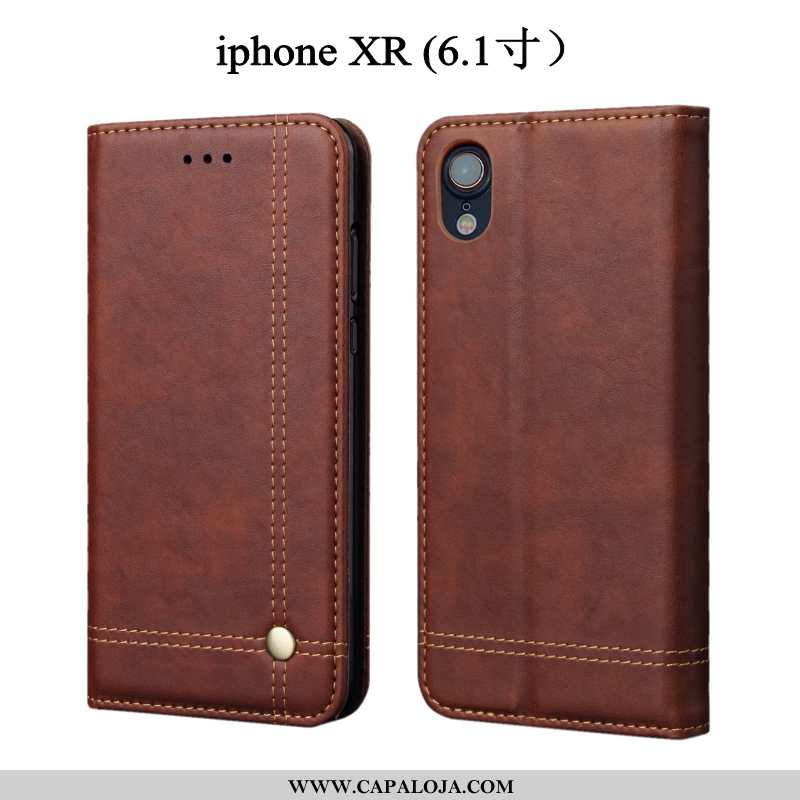 Capas iPhone Xr Couro Feminino Masculino Cover Castanho, Capa iPhone Xr Protetoras Comprar