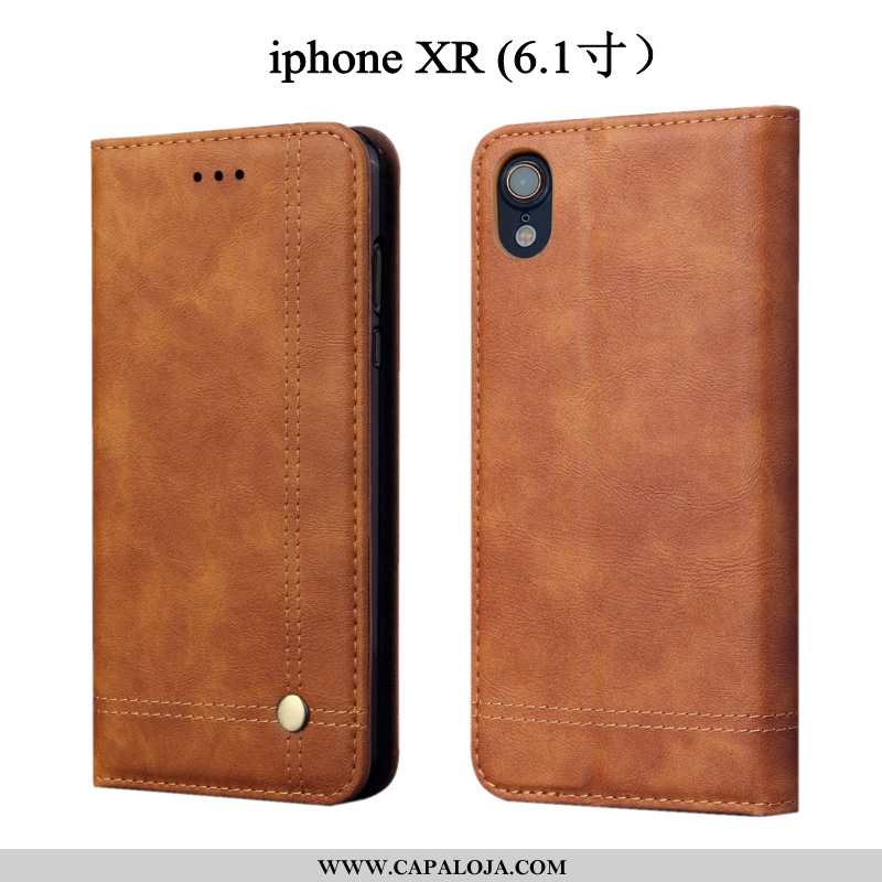 Capas iPhone Xr Couro Feminino Masculino Cover Castanho, Capa iPhone Xr Protetoras Comprar