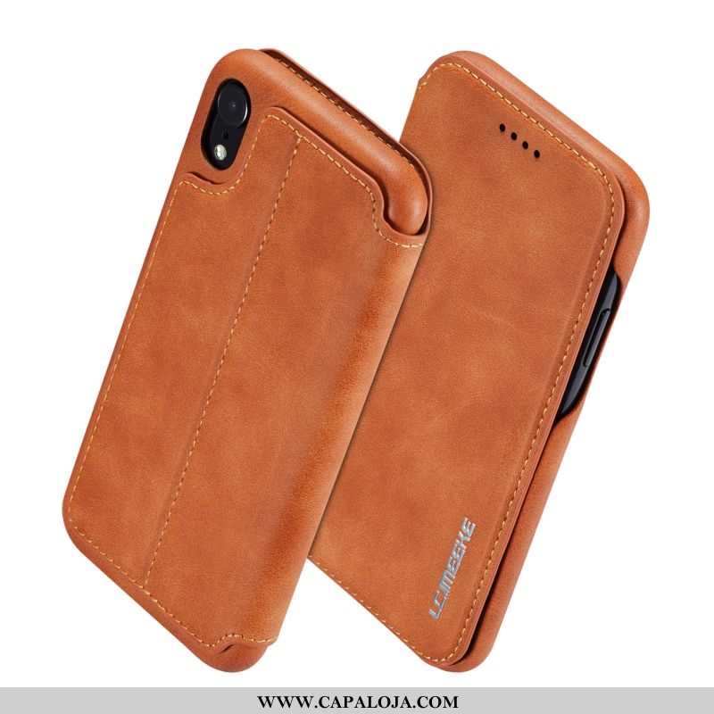 Capas iPhone Xr Couro Vermelha Antiqueda Cover Vermelho, Capa iPhone Xr Super Venda