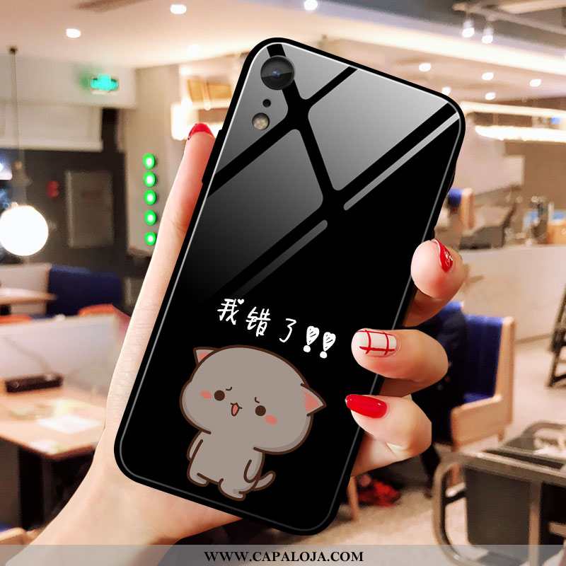 Capas iPhone Xr Desenho Animado Preto Tendencia Catinet, Capa iPhone Xr Bonitos Online