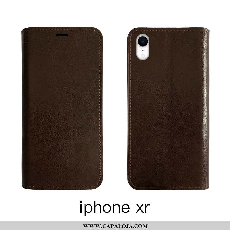 Capas iPhone Xr Protetoras Cases Marrom Castanho, Capa iPhone Xr Couro Legitimo Barato