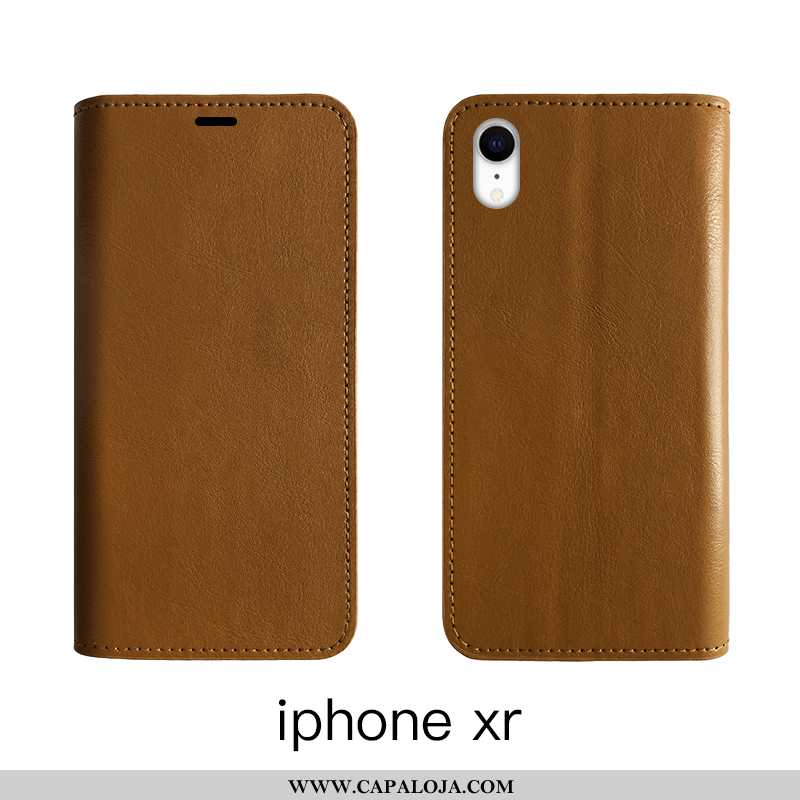 Capas iPhone Xr Protetoras Cases Marrom Castanho, Capa iPhone Xr Couro Legitimo Barato