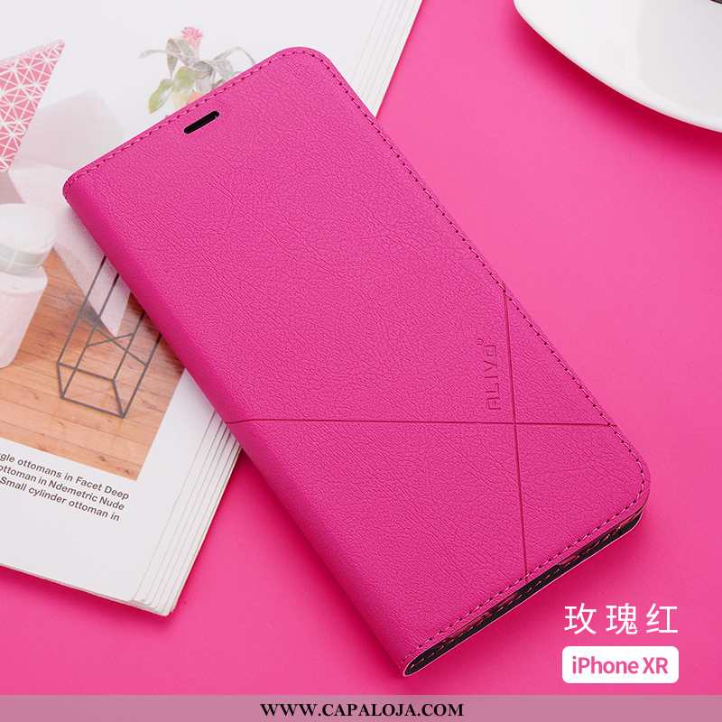 Capas iPhone Xr Slim Antiqueda Telemóvel Vermelha Rosa, Capa iPhone Xr Couro Venda