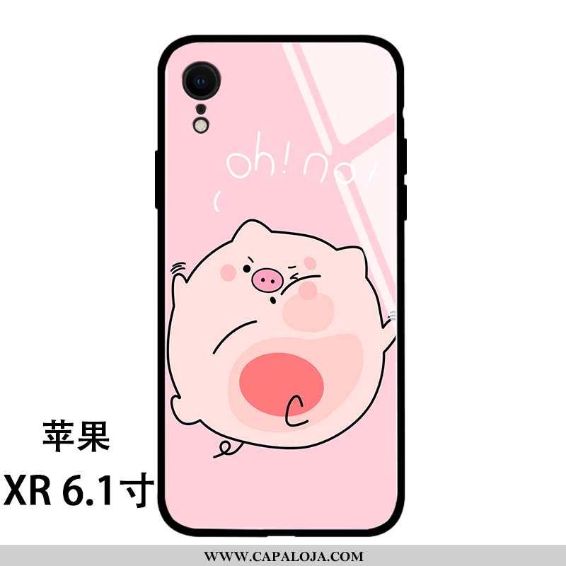 Capas iPhone Xr Vidro Desenho Animado Casal Rosa, Capa iPhone Xr Personalizado Comprar