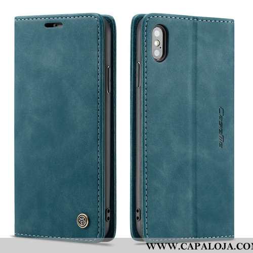 Capas iPhone Xs Couro Telemóvel Cases Criativas Preto, Capa iPhone Xs Protetoras Baratas