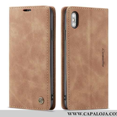 Capas iPhone Xs Couro Telemóvel Cases Criativas Preto, Capa iPhone Xs Protetoras Baratas