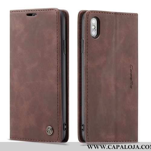 Capas iPhone Xs Couro Telemóvel Cases Criativas Preto, Capa iPhone Xs Protetoras Baratas