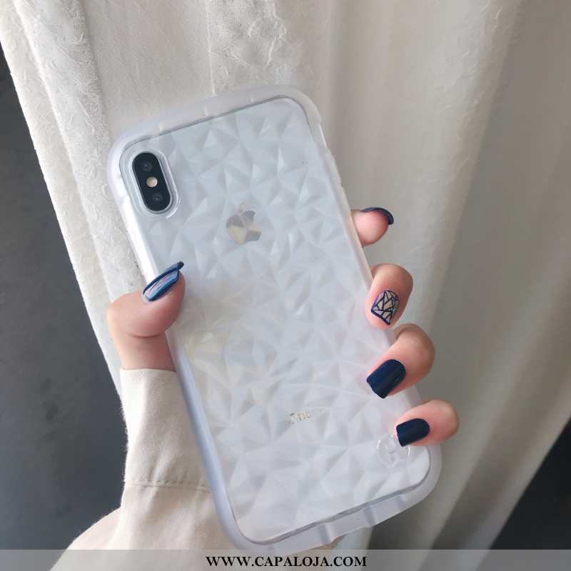 Capas iPhone Xs Luxo Telemóvel Quadriculada Branco, Capa iPhone Xs Personalizado Baratos