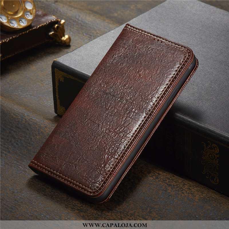 Capas iPhone Xs Max Carteira Personalizada Genuíno Marrom Antiqueda Castanho, Capa iPhone Xs Max Cou