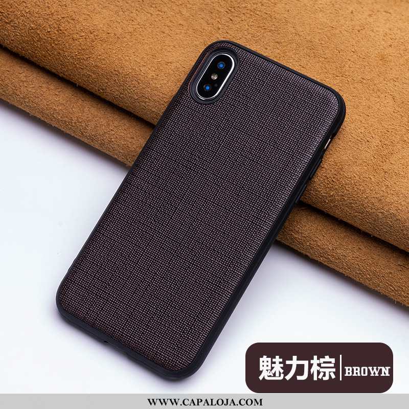 Capas iPhone Xs Max Couro Genuíno Cases Personalizada De Grau Preto, Capa iPhone Xs Max Slim Baratas