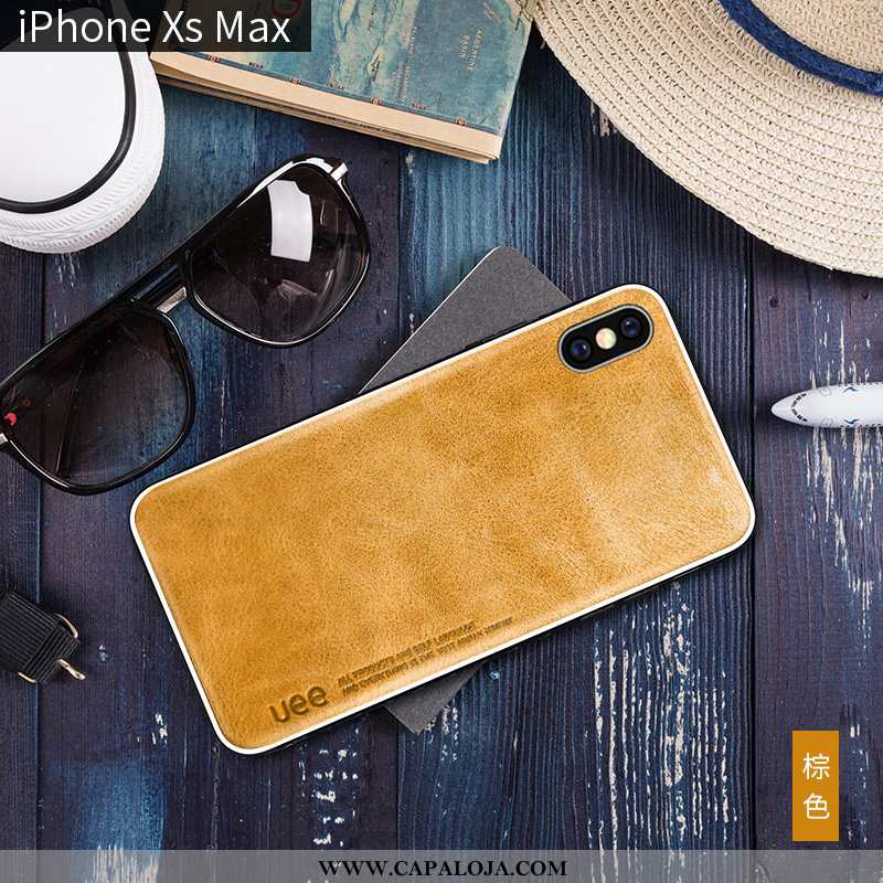 Capas iPhone Xs Max Couro Legitimo Tendencia Novas Vermelha Castanho, Capa iPhone Xs Max Couro Onlin