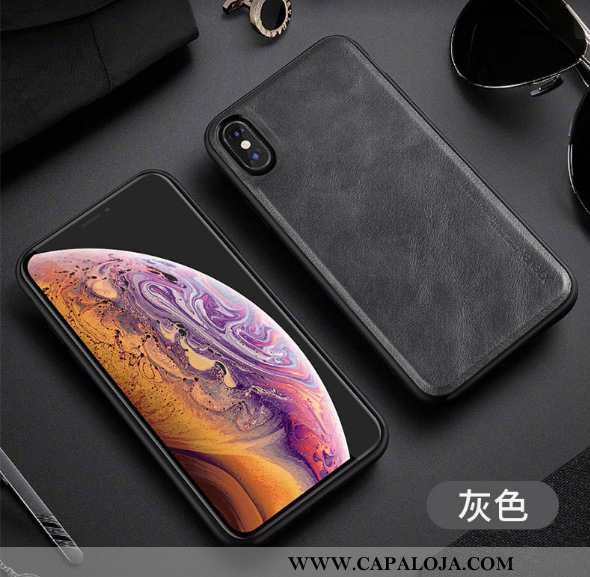 Capas iPhone Xs Max Couro Retro Vermelha Azul, Capa iPhone Xs Max Protetoras Comprar