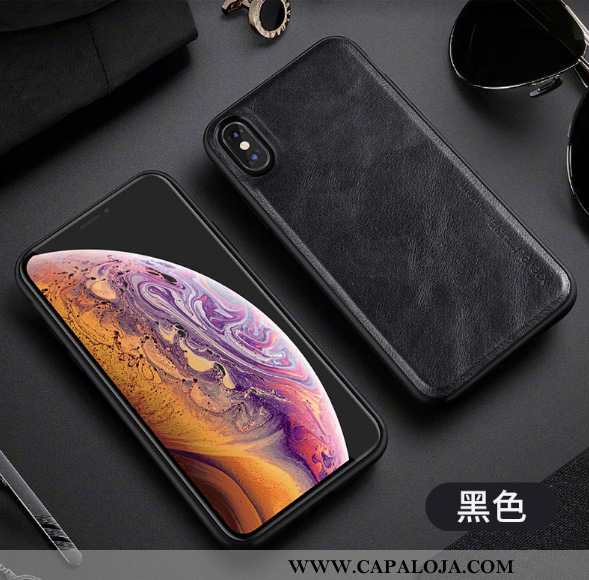 Capas iPhone Xs Max Couro Retro Vermelha Azul, Capa iPhone Xs Max Protetoras Comprar