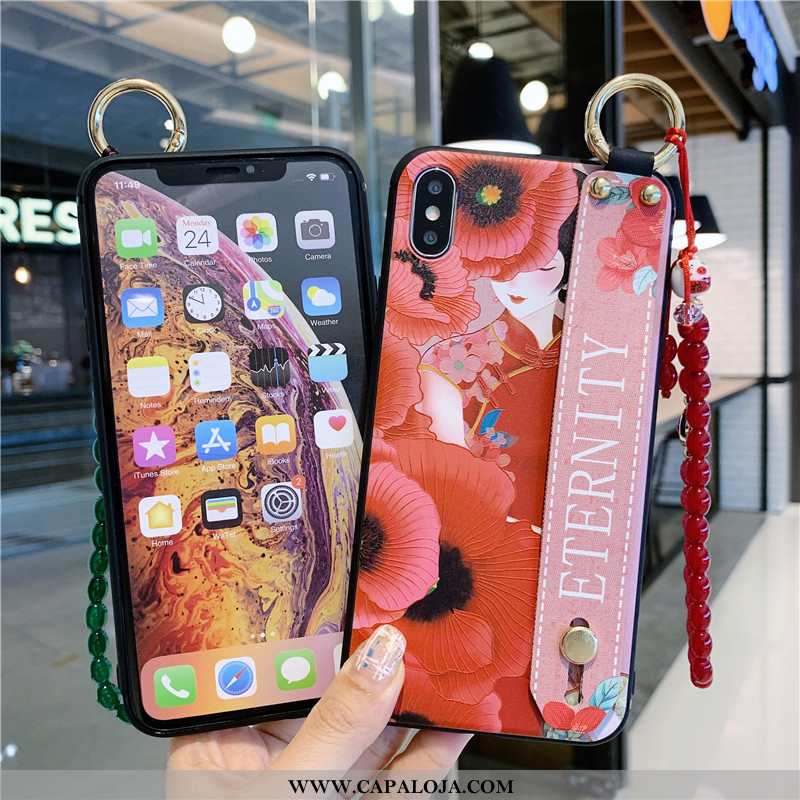 Capas iPhone Xs Max Criativas Suporte Telemóvel Wrisband Vermelho, Capa iPhone Xs Max Retro Online