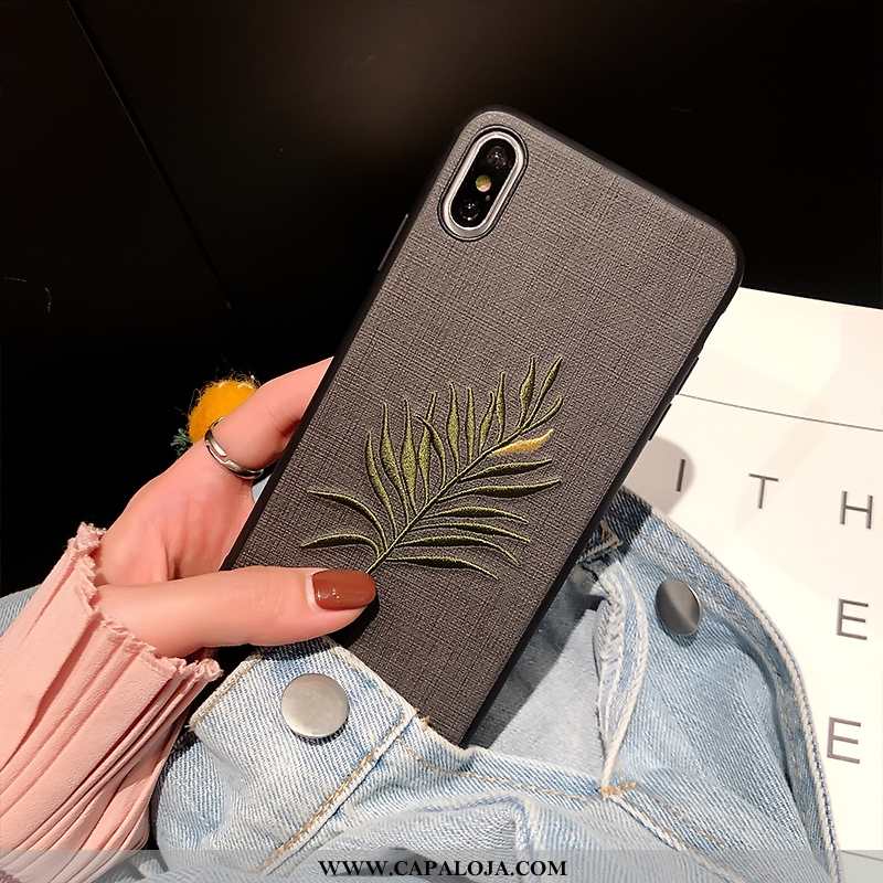 Capas iPhone Xs Max Personalizada Cases Soft Telemóvel Cinza, Capa iPhone Xs Max Tendencia Baratos