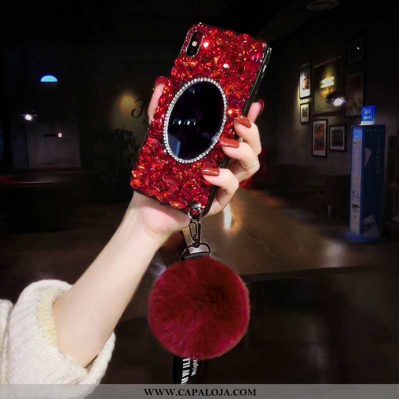 Capas iPhone Xs Max Strass Vermelha Malha Vermelho, Capa iPhone Xs Max Luxo Online