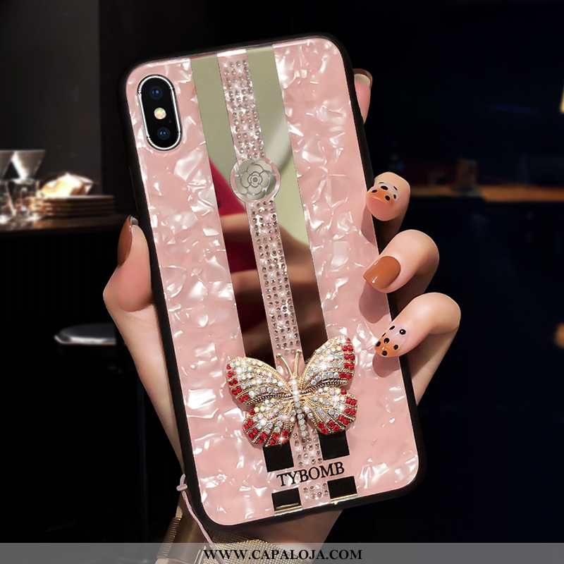 Capas iPhone Xs Max Tendencia Vermelha Silicone Gravata Rosa, Capa iPhone Xs Max Protetoras Promoção