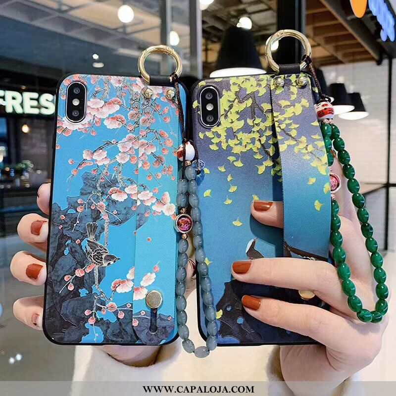 Capas iPhone Xs Max Vintage Feminino Palace Dágua Azul, Capa iPhone Xs Max Protetoras Baratas