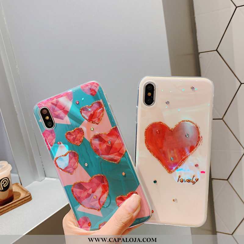 Capas iPhone Xs Personalizada Feminino Strass Azul, Capa iPhone Xs Criativas Baratos