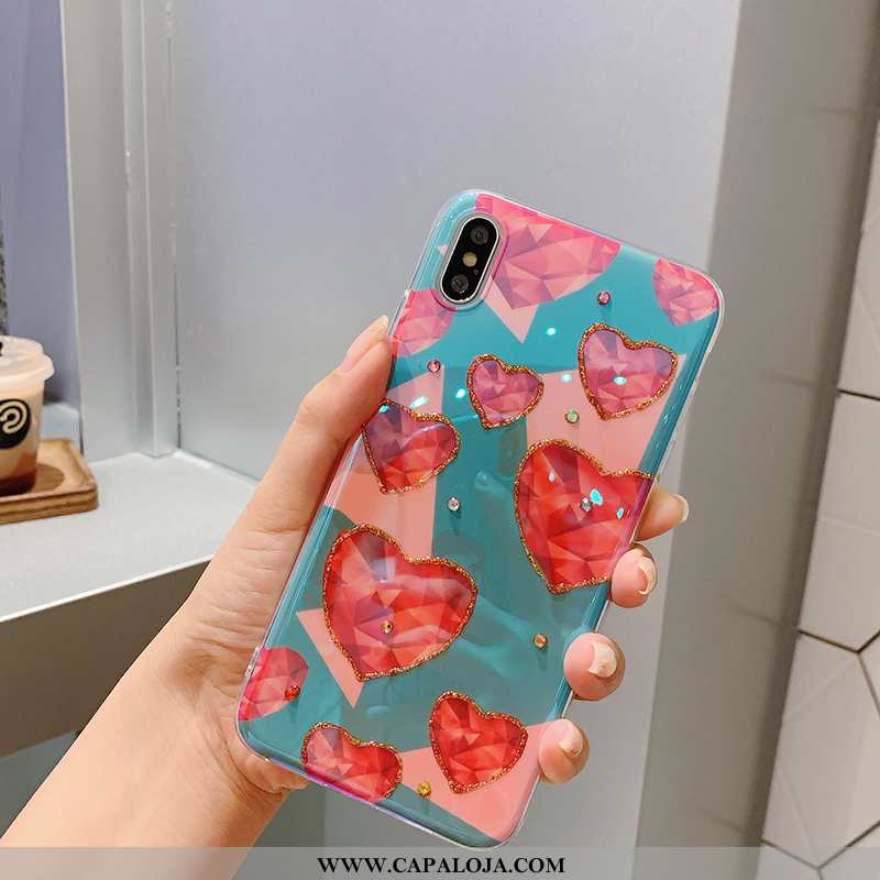 Capas iPhone Xs Personalizada Feminino Strass Azul, Capa iPhone Xs Criativas Baratos