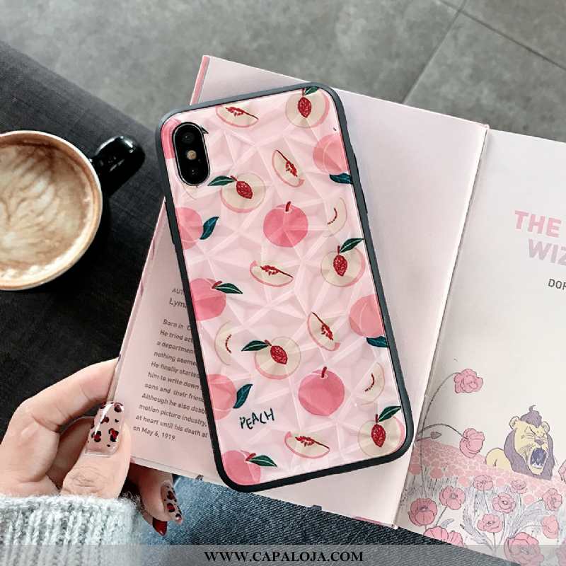 Capas iPhone Xs Personalizada Silicone Casal Telemóvel Rosa, Capa iPhone Xs Criativas Online