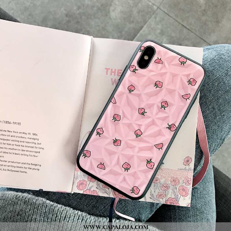 Capas iPhone Xs Personalizada Silicone Casal Telemóvel Rosa, Capa iPhone Xs Criativas Online