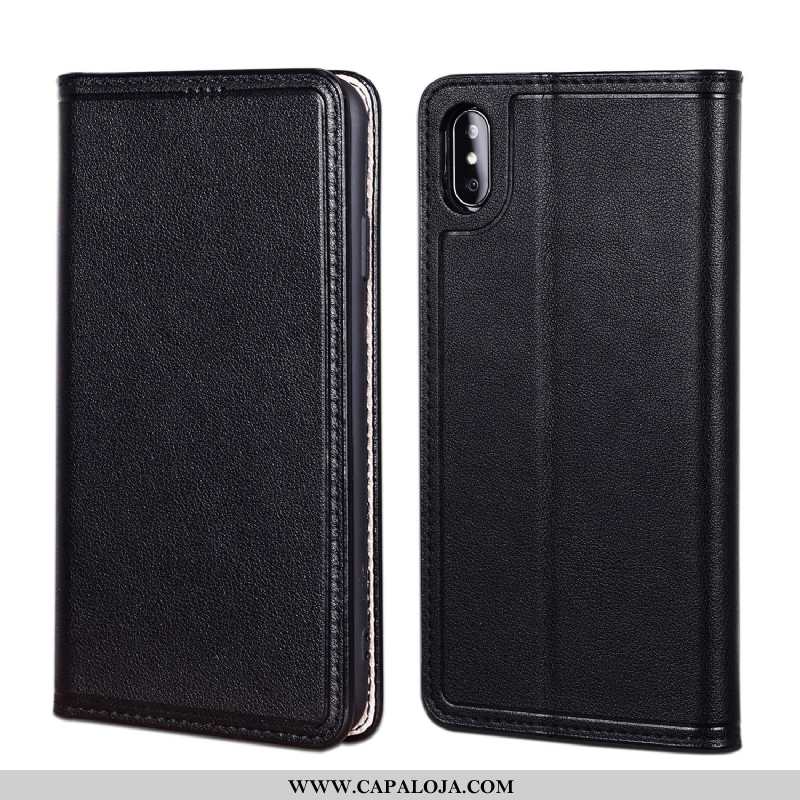 Capas iPhone Xs Protetoras Telemóvel Preto, Capa iPhone Xs Couro Genuíno Online