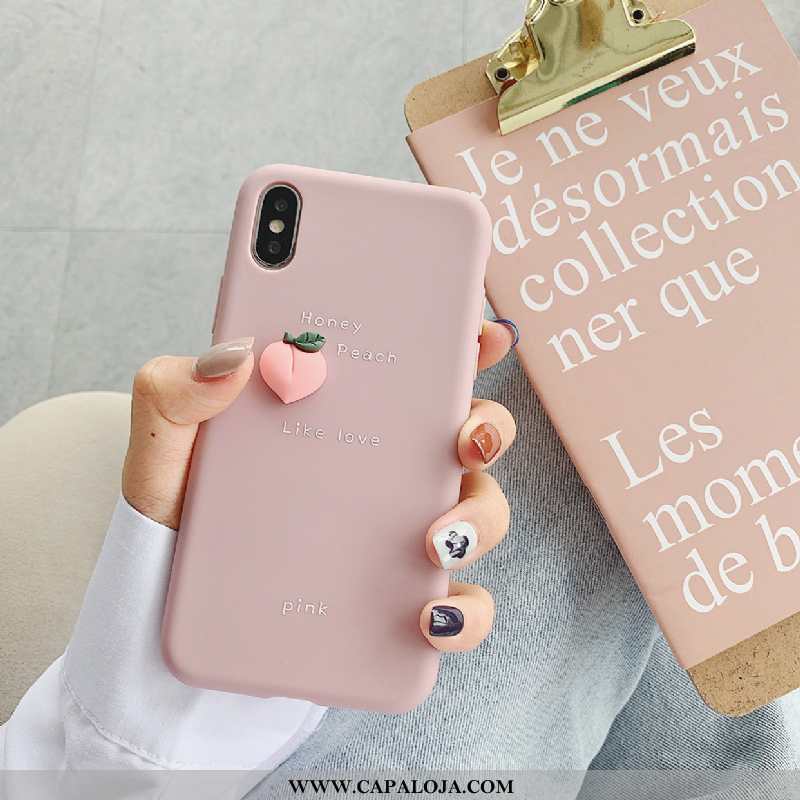 Capas iPhone Xs Silicone Feminino Completa Telemóvel Rosa, Capa iPhone Xs Tendencia Comprar