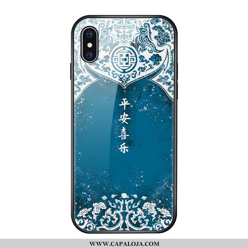 Capas iPhone Xs Vidro Midi Feminino Masculino Azul, Capa iPhone Xs Personalizada Venda