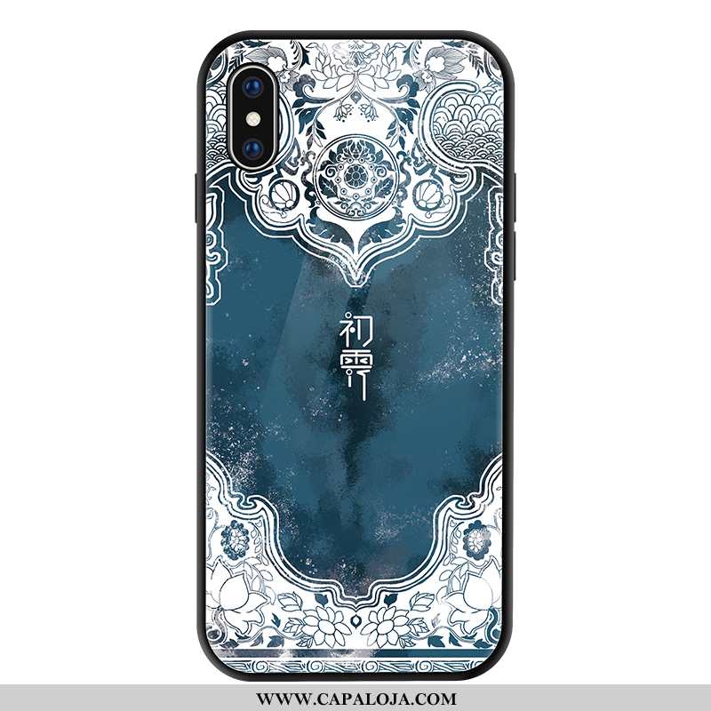 Capas iPhone Xs Vidro Midi Feminino Masculino Azul, Capa iPhone Xs Personalizada Venda