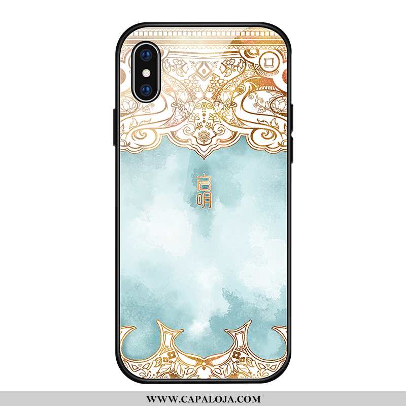 Capas iPhone Xs Vidro Midi Feminino Masculino Azul, Capa iPhone Xs Personalizada Venda