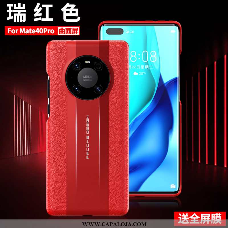 Capa Huawei Mate 40 Pro Protetoras De Grau Telemóvel Cases Vermelho, Capas Huawei Mate 40 Pro Couro 