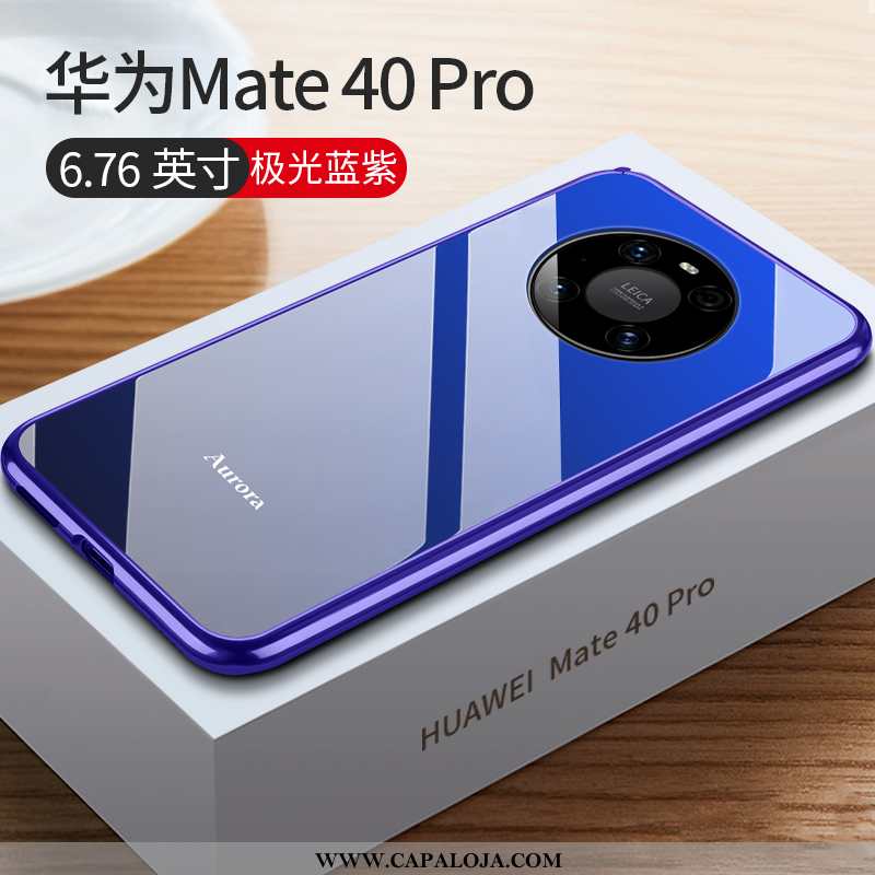 Capa Huawei Mate 40 Pro Vidro Tendencia Malha Capas Azul, Huawei Mate 40 Pro Slim Baratos