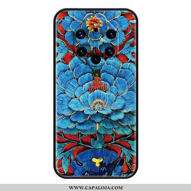 Capa Huawei Mate 40 Rs Moda Retro Protetoras Midi Azul, Capas Huawei Mate 40 Rs Cordao Barato