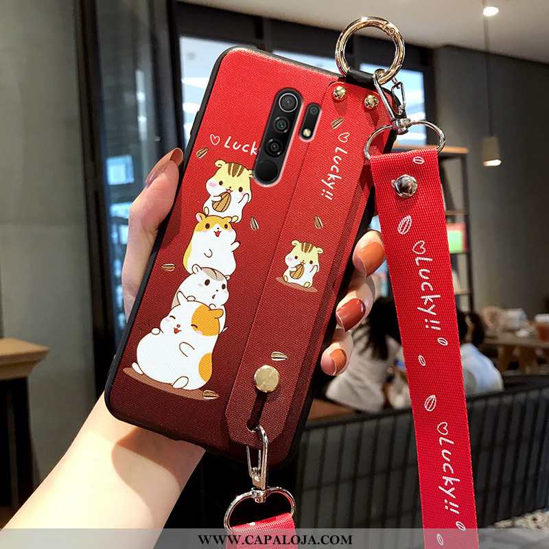 Capa Xiaomi Redmi 9 Soft Telemóvel Malha Fosco Vermelho, Capas Xiaomi Redmi 9 Protetoras Barato