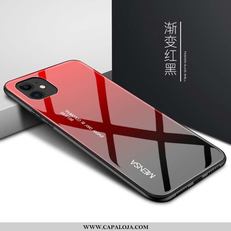 Capa iPhone 12 Mini Silicone Antiqueda Minimalista Telemóvel Vermelho, Capas iPhone 12 Mini Vidro Ba