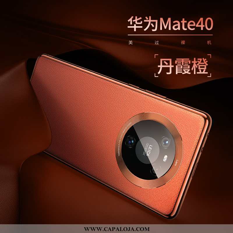 Capas Huawei Mate 40 Luxo Telemóvel Couro Legitimo Super Amarelo, Capa Huawei Mate 40 Criativas Prom