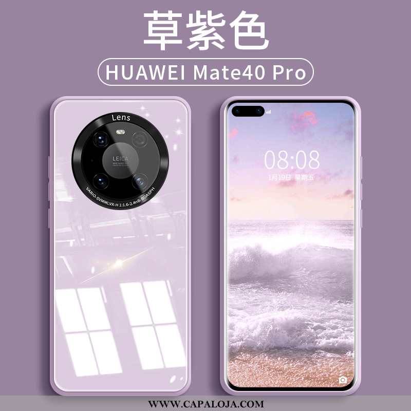 Capas Huawei Mate 40 Pro Silicone Malha Antiqueda Roxo, Capa Huawei Mate 40 Pro Vidro Baratas