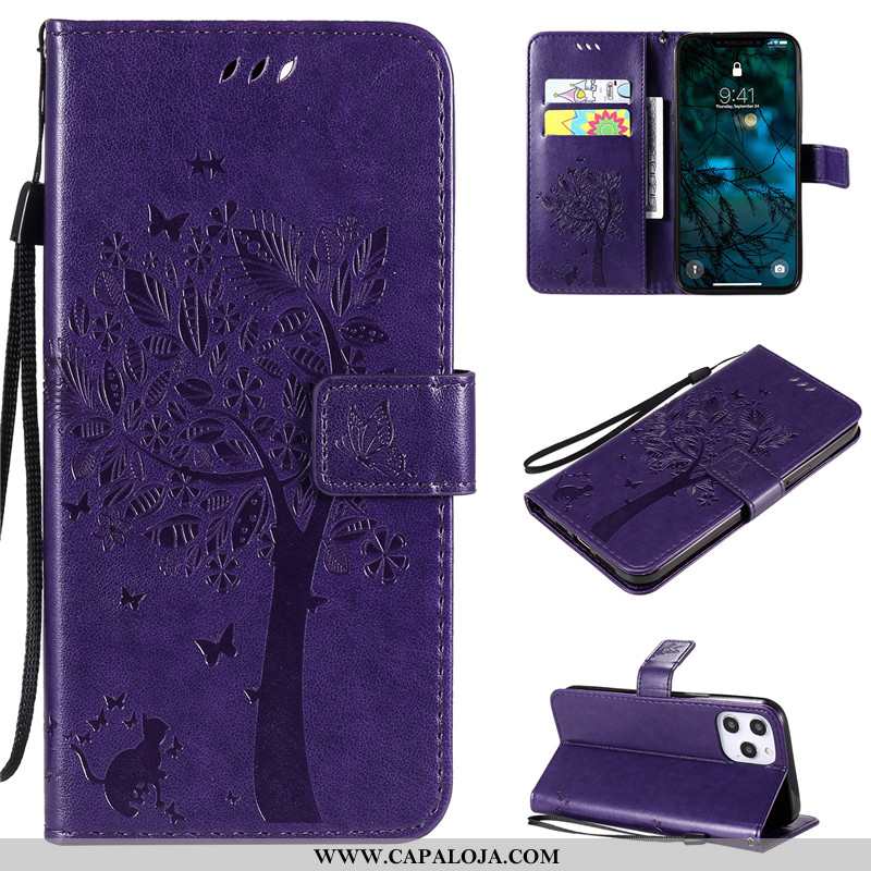 Capas iPhone 12 Pro Max Protetoras Couro Antiqueda Telemóvel Roxo, Capa iPhone 12 Pro Max Desenho An