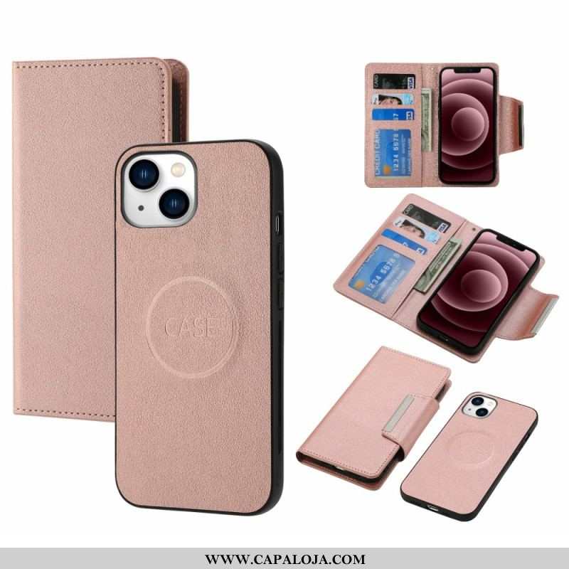 Capa Capa Folio Para iPhone 15 Plus Concha Magnética Destacável