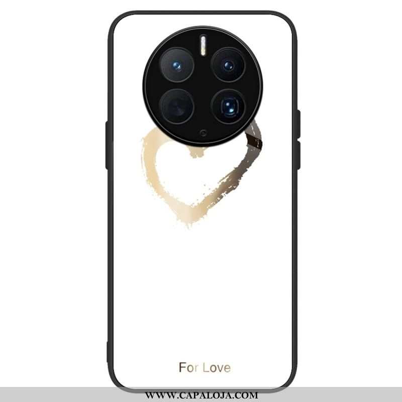 Capa De Celular Para Huawei Mate 50 Pro Coração De Vidro Temperado