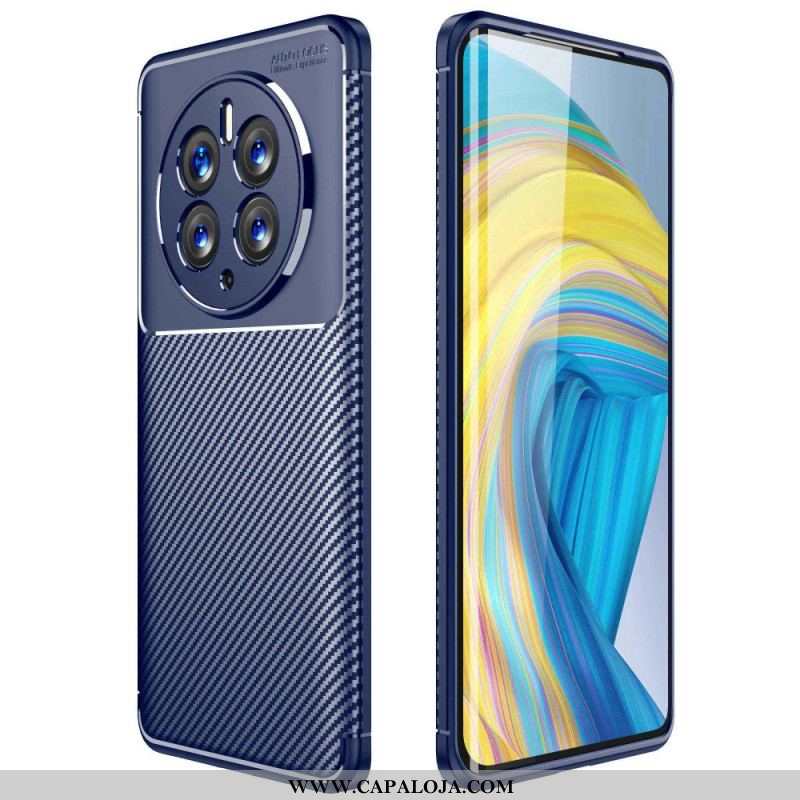 Capa De Celular Para Huawei Mate 50 Pro Fibra De Carbono Flexível