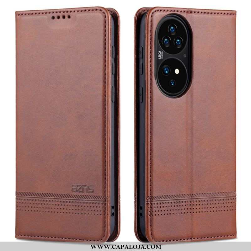 Capa De Celular Para Huawei P50 Pro Flip Estilo De Couro Azns