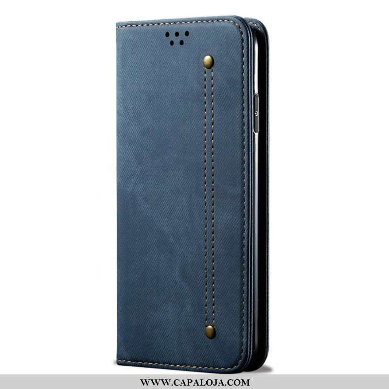 Capa De Celular Para Huawei P60 Pro Flip Tecido Jeans