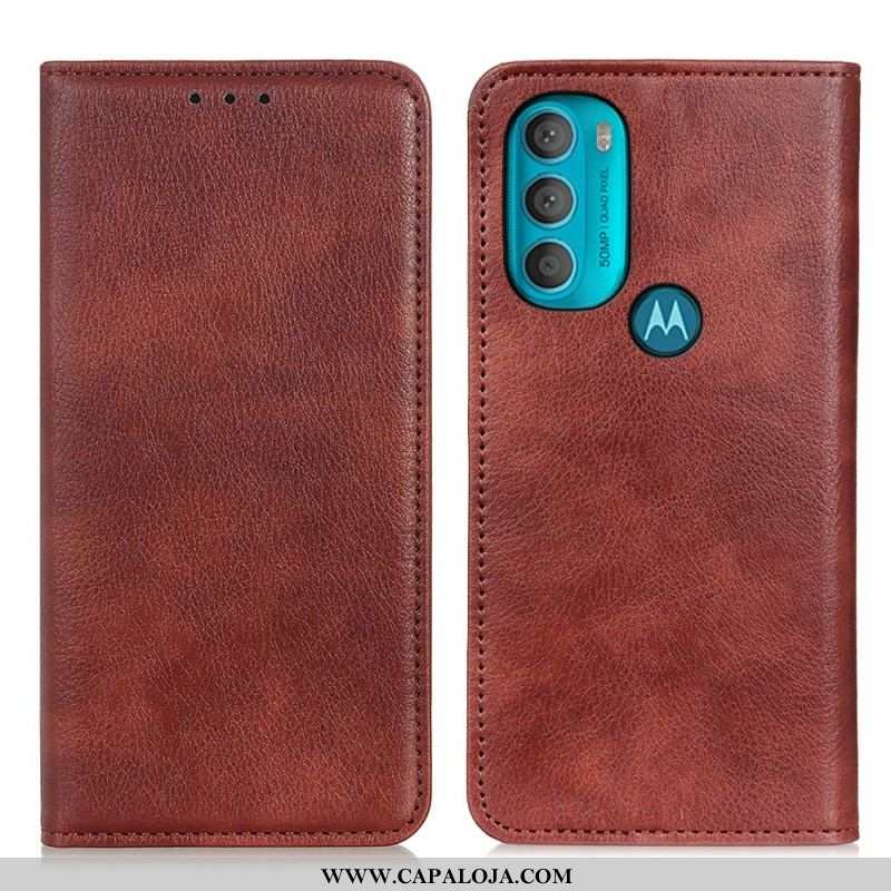 Capa De Celular Para Moto G71 5G Flip Couro Dividido Texturizado