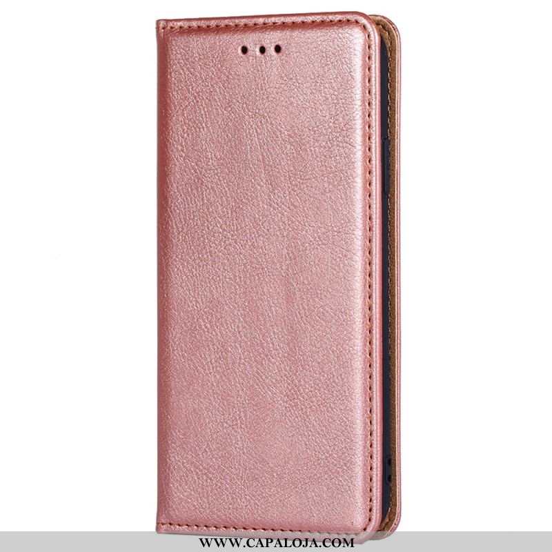 Capa De Celular Para Moto G73 5G Flip Costura De Couro Falso